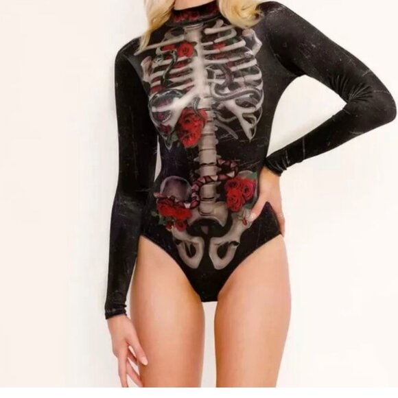 Creeper Ribs Velvet Bodysuit Blackmilk - Picture 1 of 5